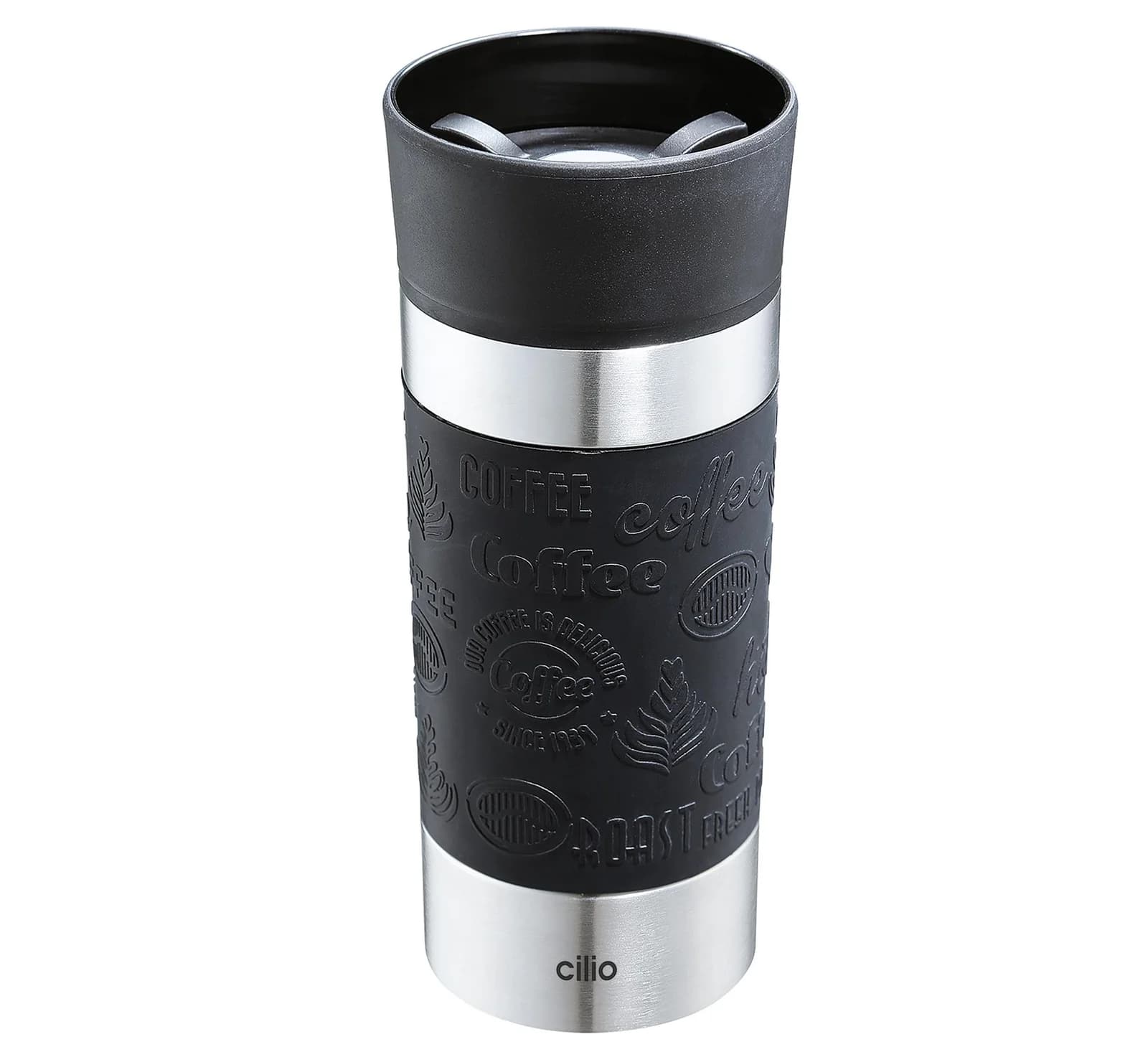 Isolierbecher cilio VIAGGIO 360 ml Edelstahl Schwarz/Silber
