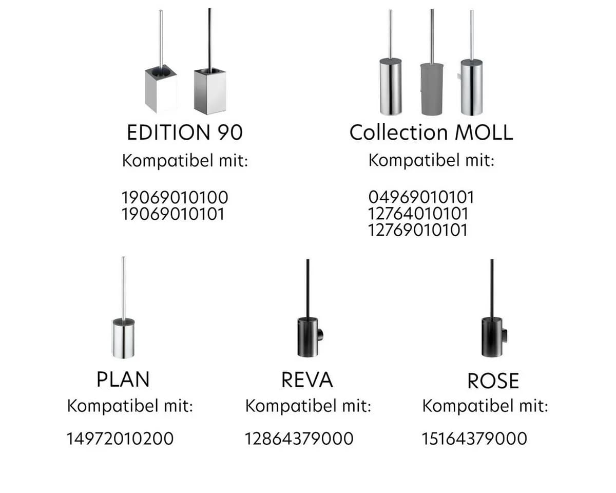 Keuco Ersatzbürstenkopf 3er Set Schwarz für WC-Reinigungsbürste