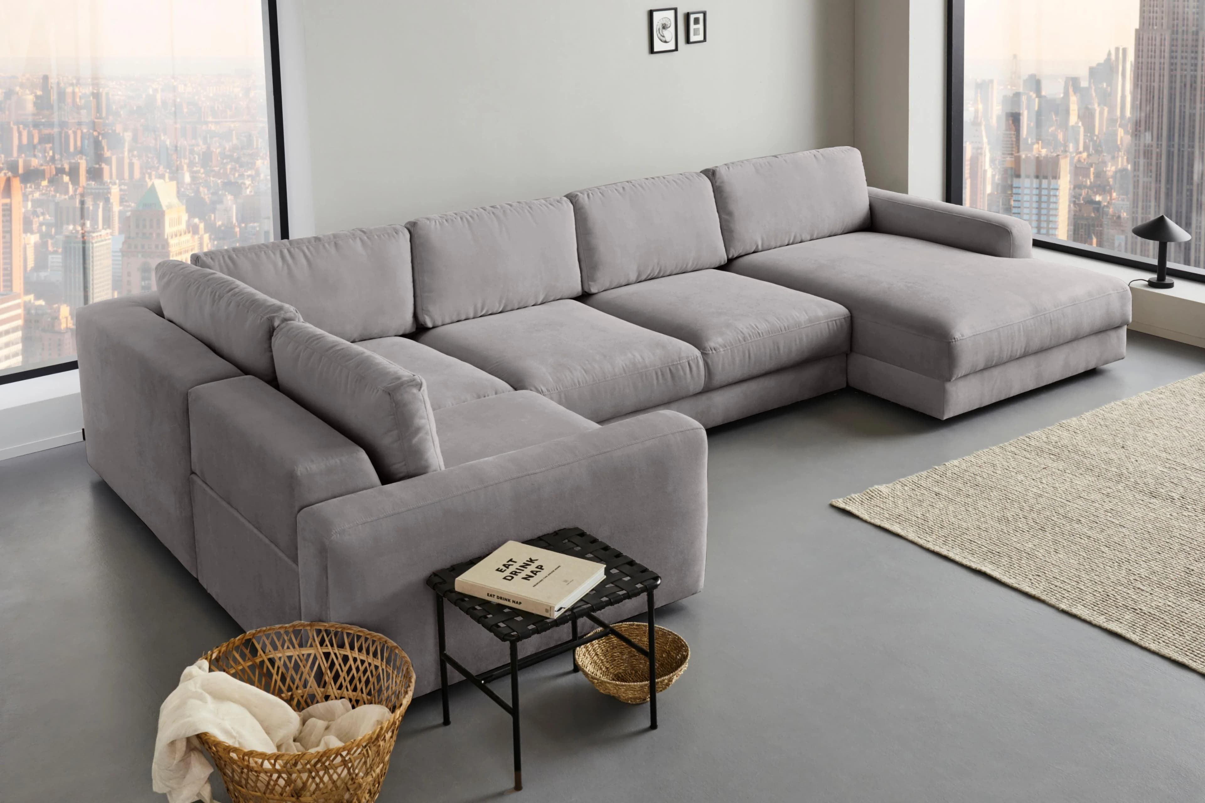 Home Affaire Wohnlandschaft Bloomfield Mega Polsterecke Grau U-Form