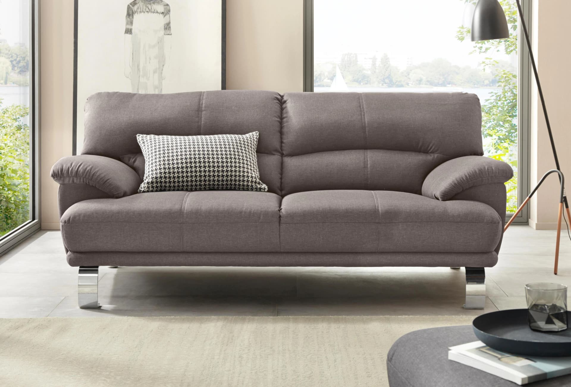 Trendmanufaktur Cecilia II 3-Sitzer Sofa Braun Polyätherschaum