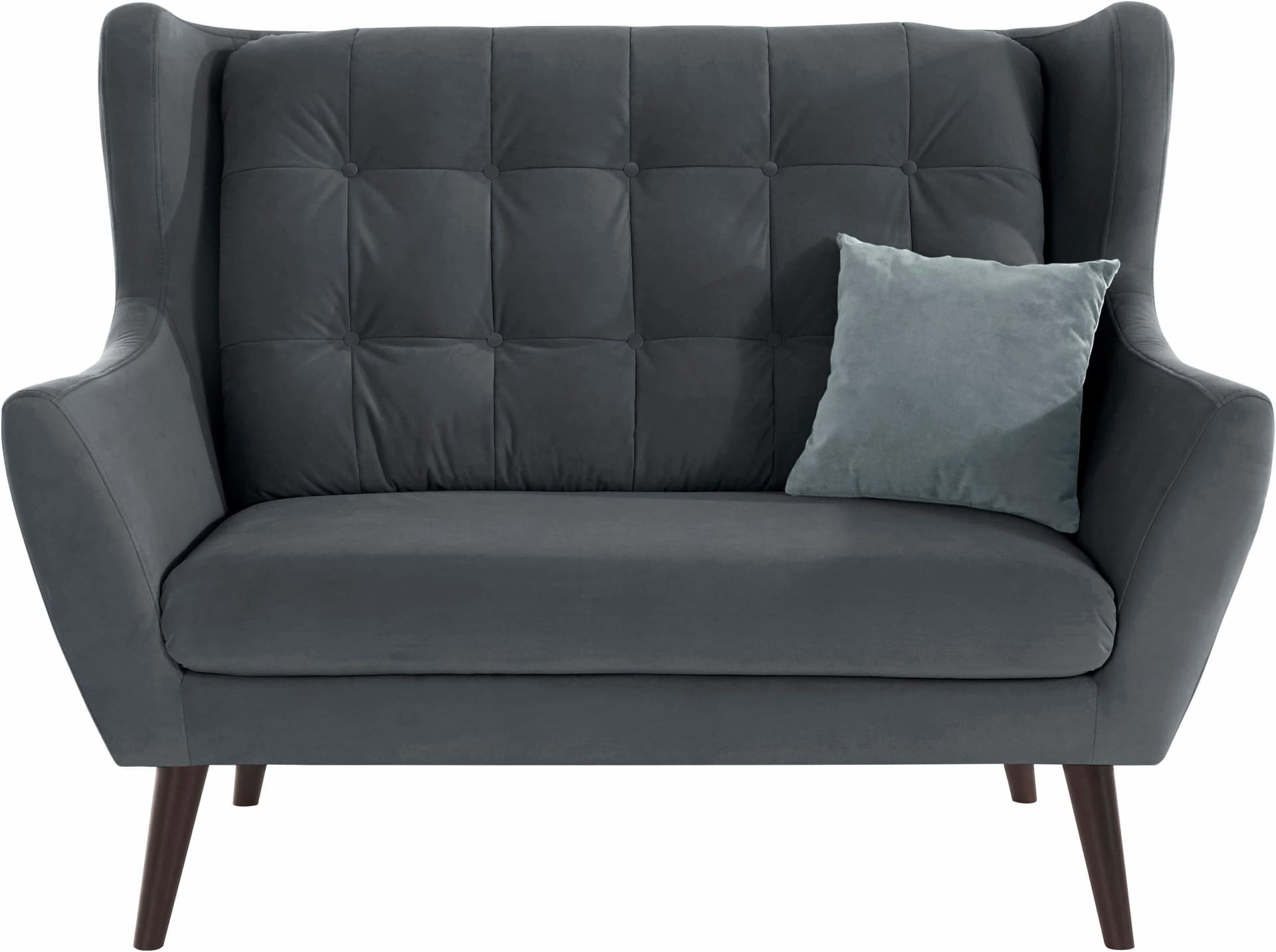 Home Affaire Hemmink 2-Sitzer Sofa Grau Knopfheftung