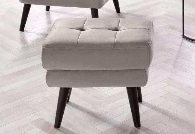 Hocker ANDAS "Hemmink" Hellgrau Massivholz