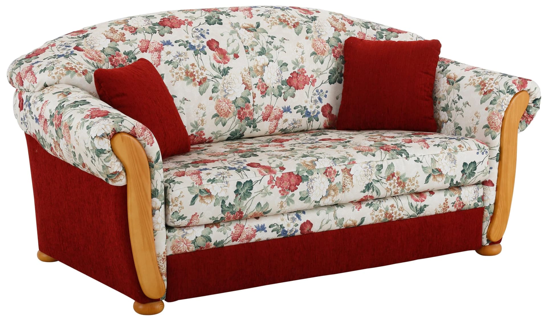 Home Affaire Milano Schlafsofa 2-Sitzer Landhaus-Stil Rot