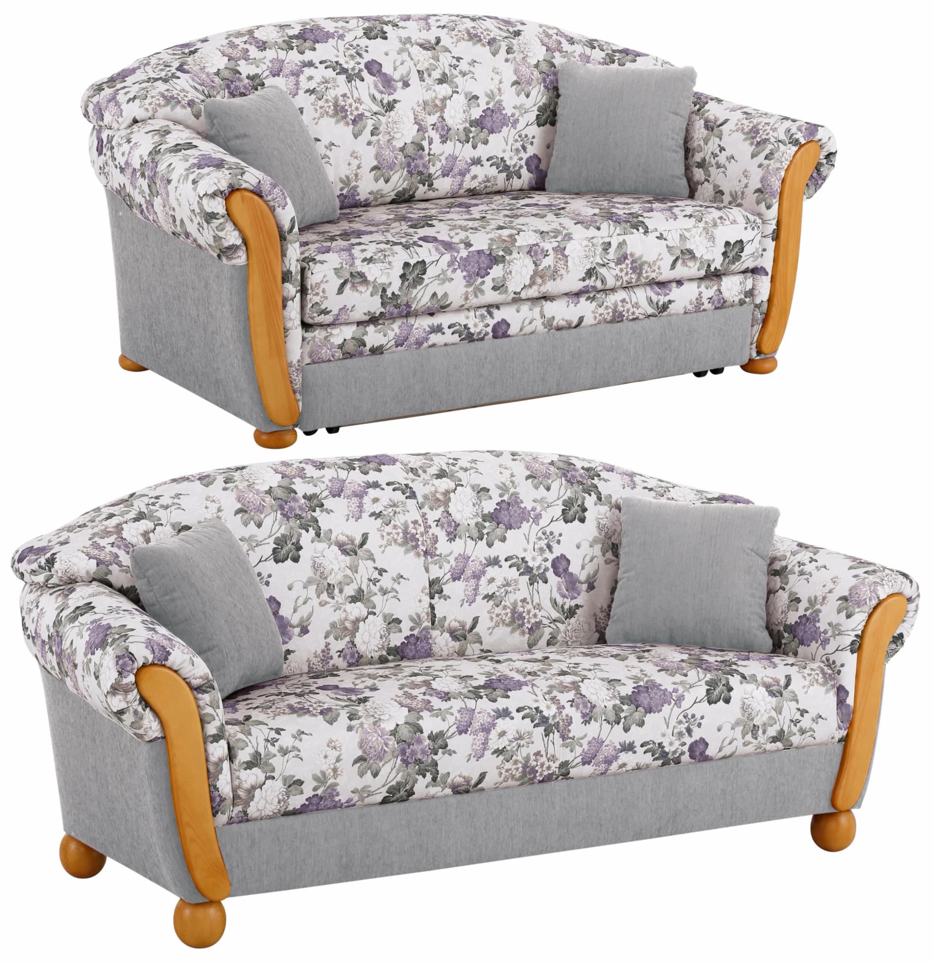 Home Affaire Polstergarnitur Milano Landhausstil Grau/Violett
