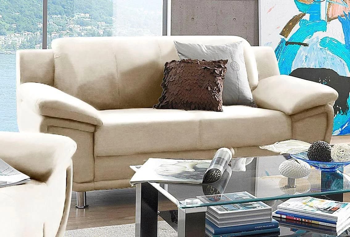 Trendmanufaktur Rondo 2-Sitzer Sofa Weiß mit breiten Armlehnen