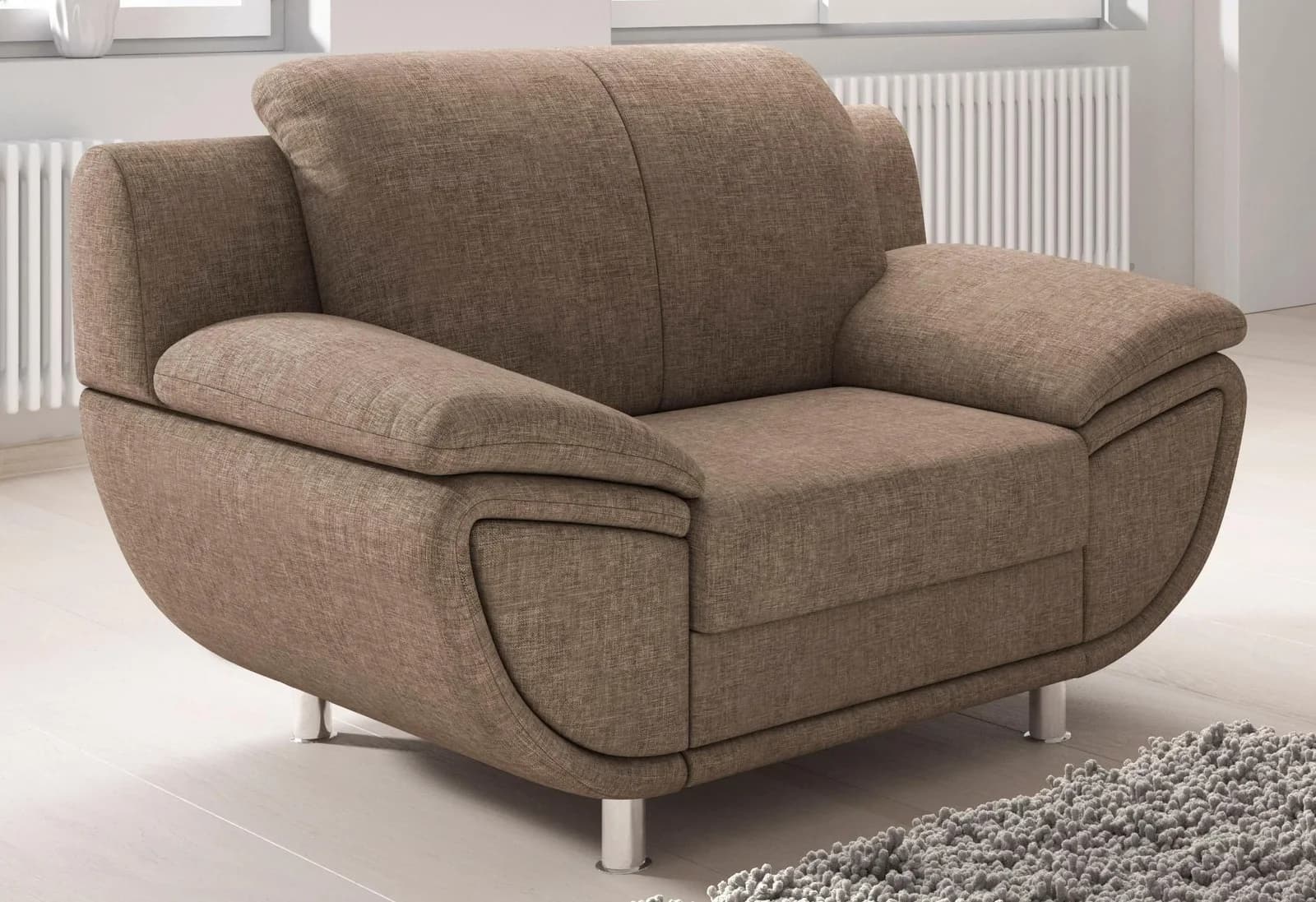 TRENDMANUFAKTUR Rondo II Loungesessel Braun mit Federkern
