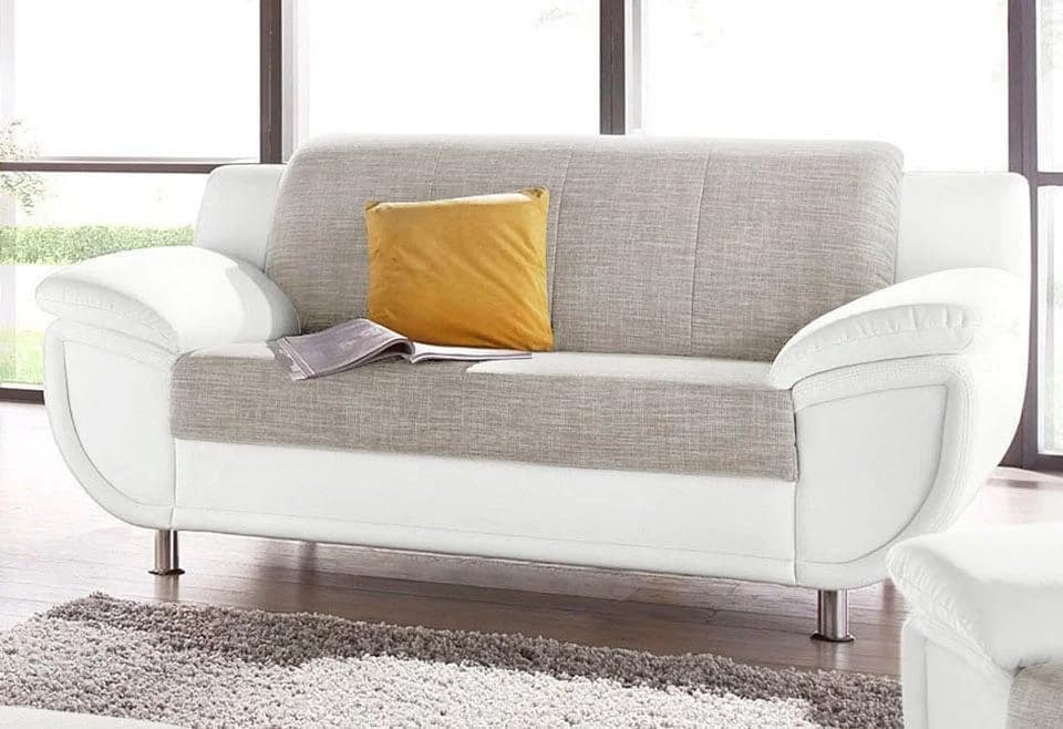 TRENDMANUFAKTUR Rondo 3 2-Sitzer Sofa Weiß/Cappuccino
