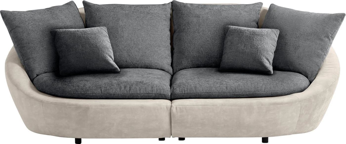 TRENDMANUFAKTUR Big-Sofa Maui Designersofa Chenille naturel/schwarz