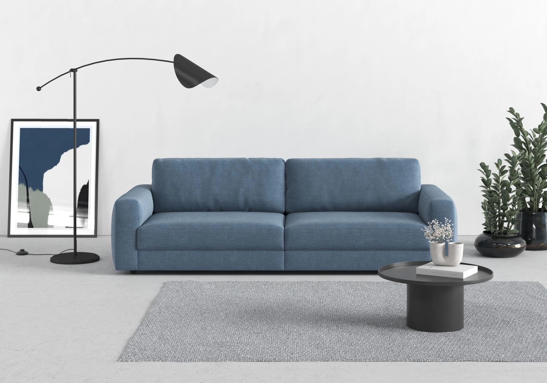 Big-Sofa Trendmanufaktur Bourbon Designsofa Blau Cord