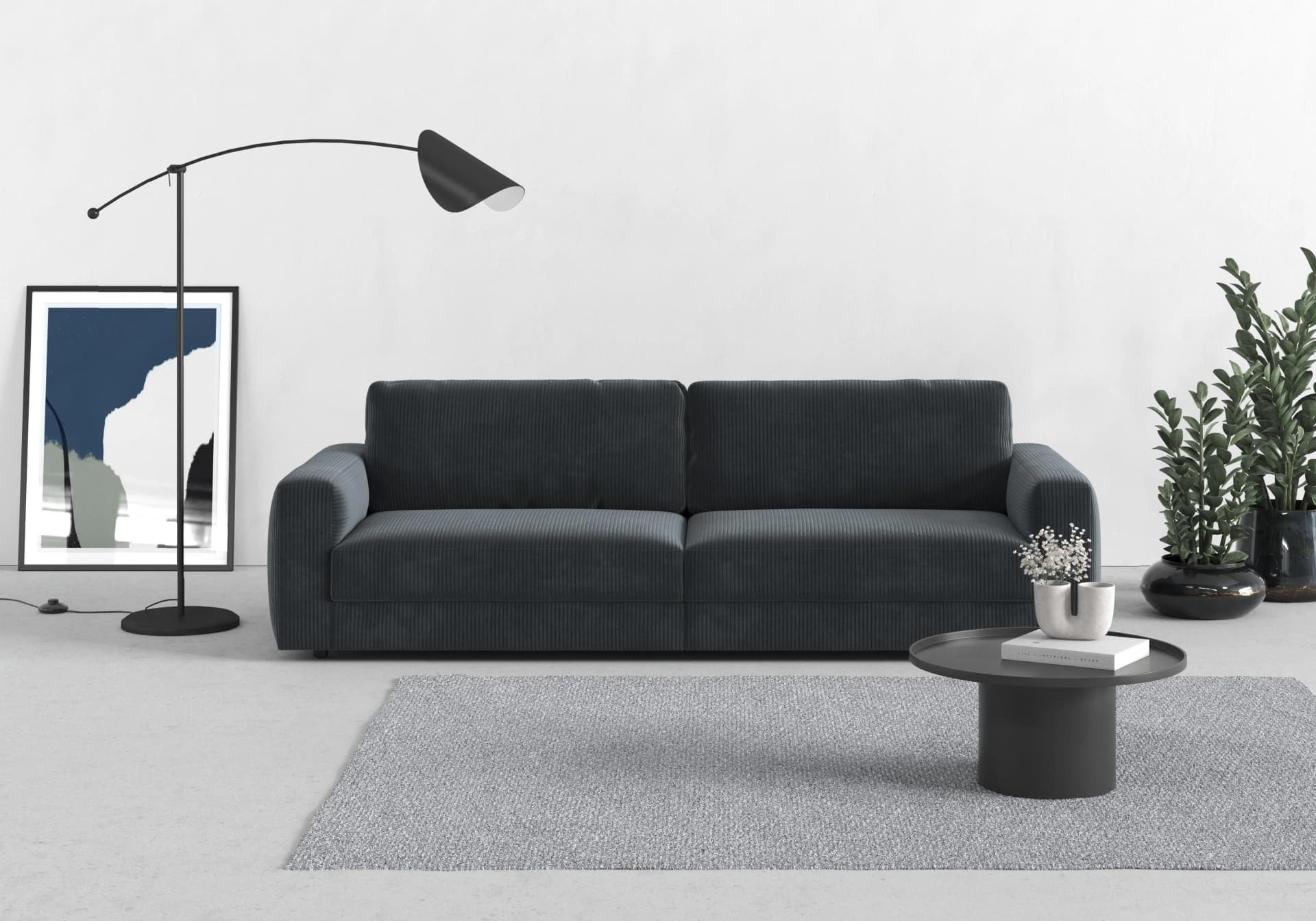 Trendmanufaktur Bourbon Mega Big-Sofa Anthrazit mit Sitztiefenverstellung