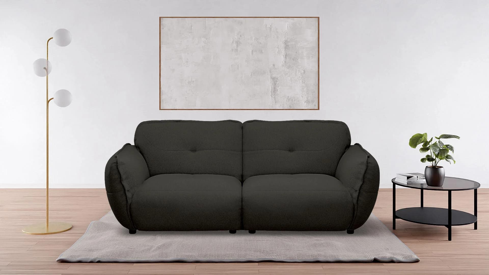 BETYPE 3-Sitzer Sofa Be Fluffy Anthrazit XXL