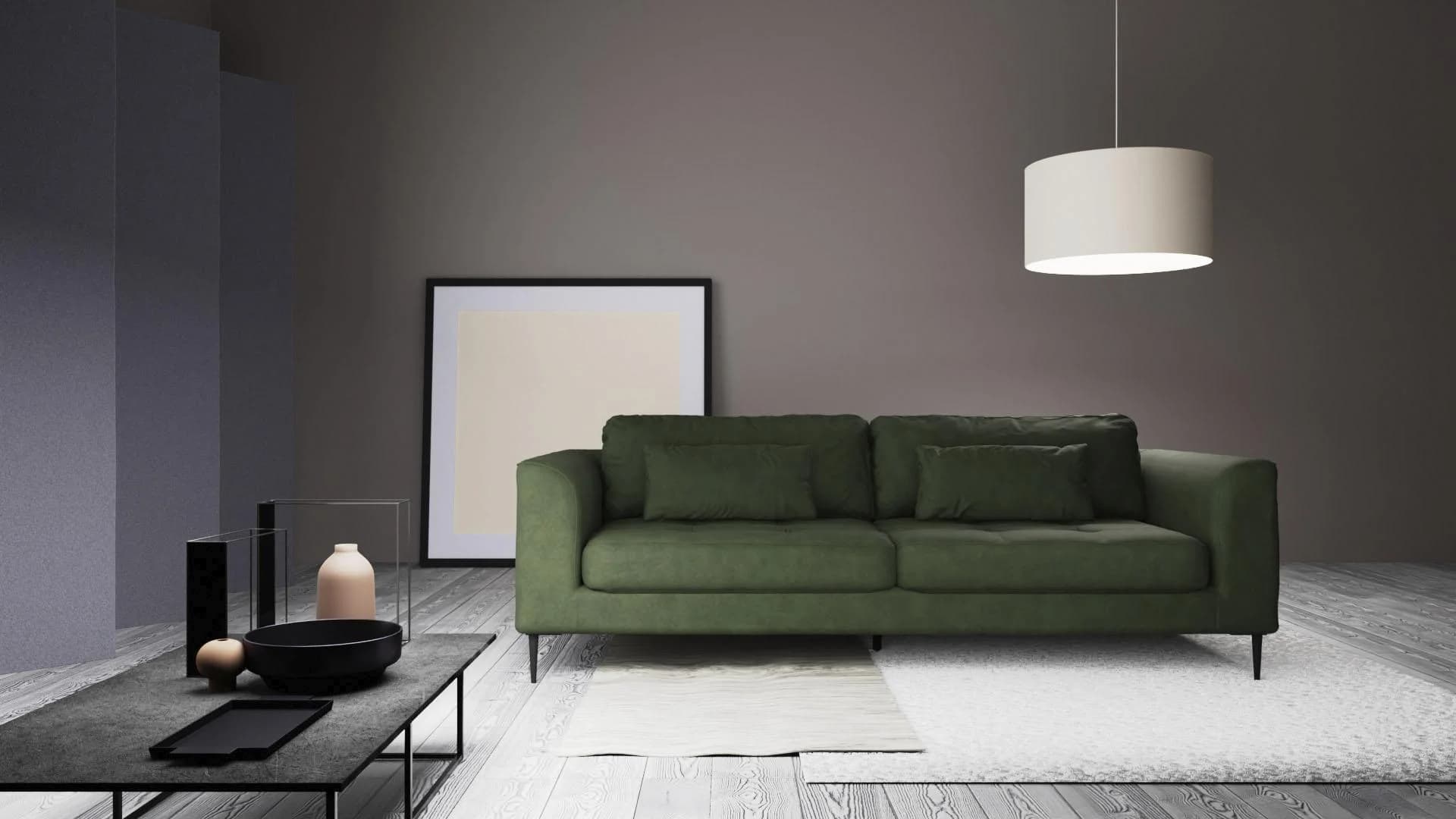 Trendmanufaktur Sofa Luzi 3-Sitzer Grün Rain Forest