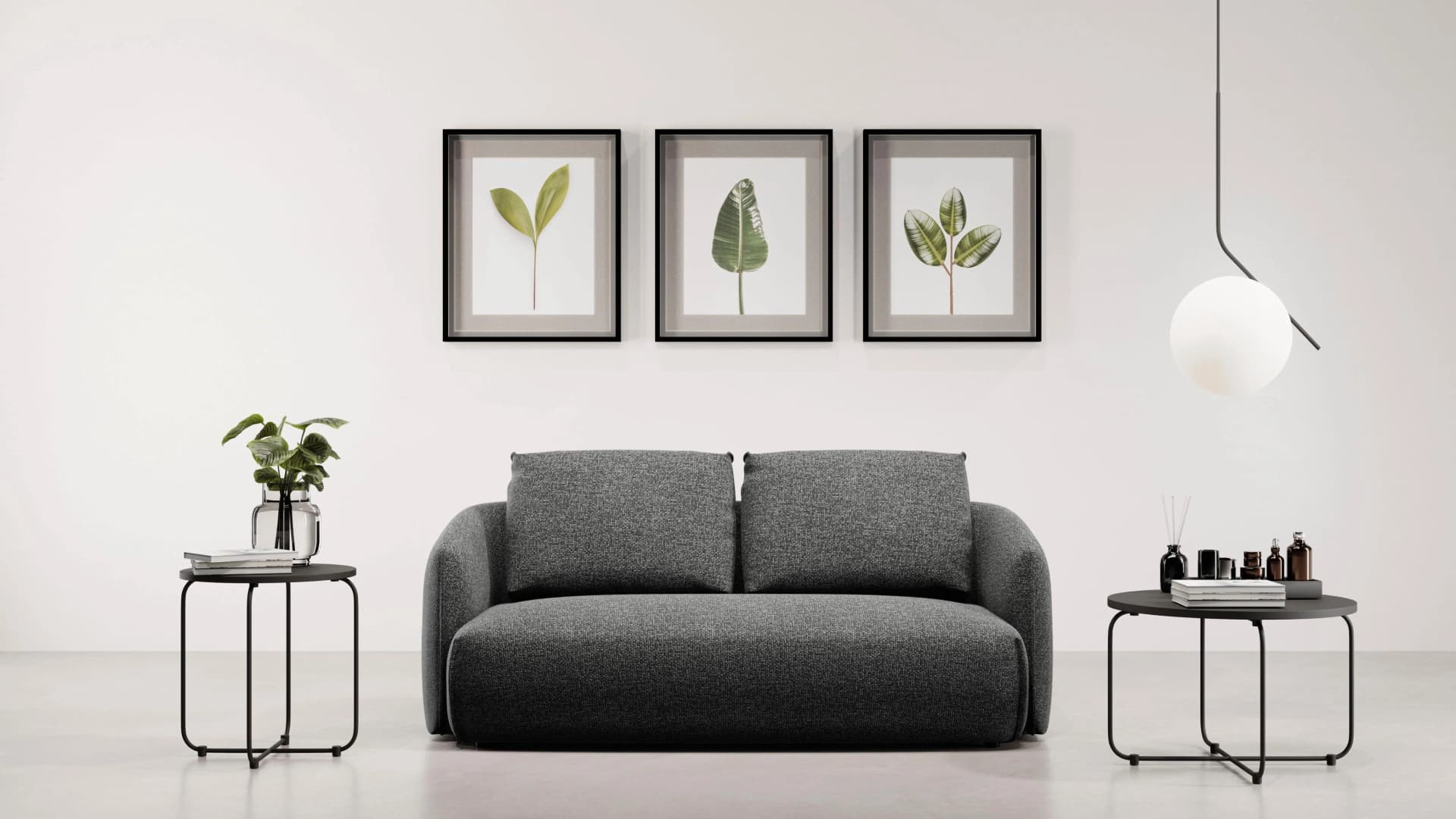 Trendmanufaktur Shawn Designsofa 2-Sitzer Schwarz