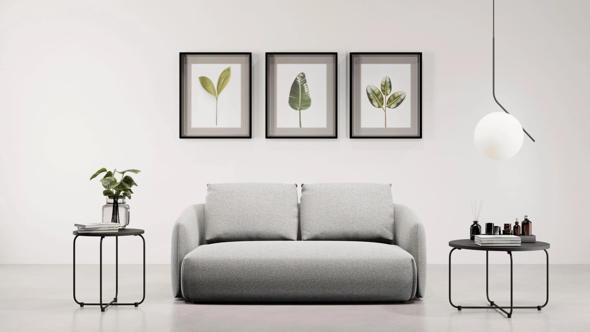 Trendmanufaktur Shawn Designsofa 2-Sitzer Grau Organische Form