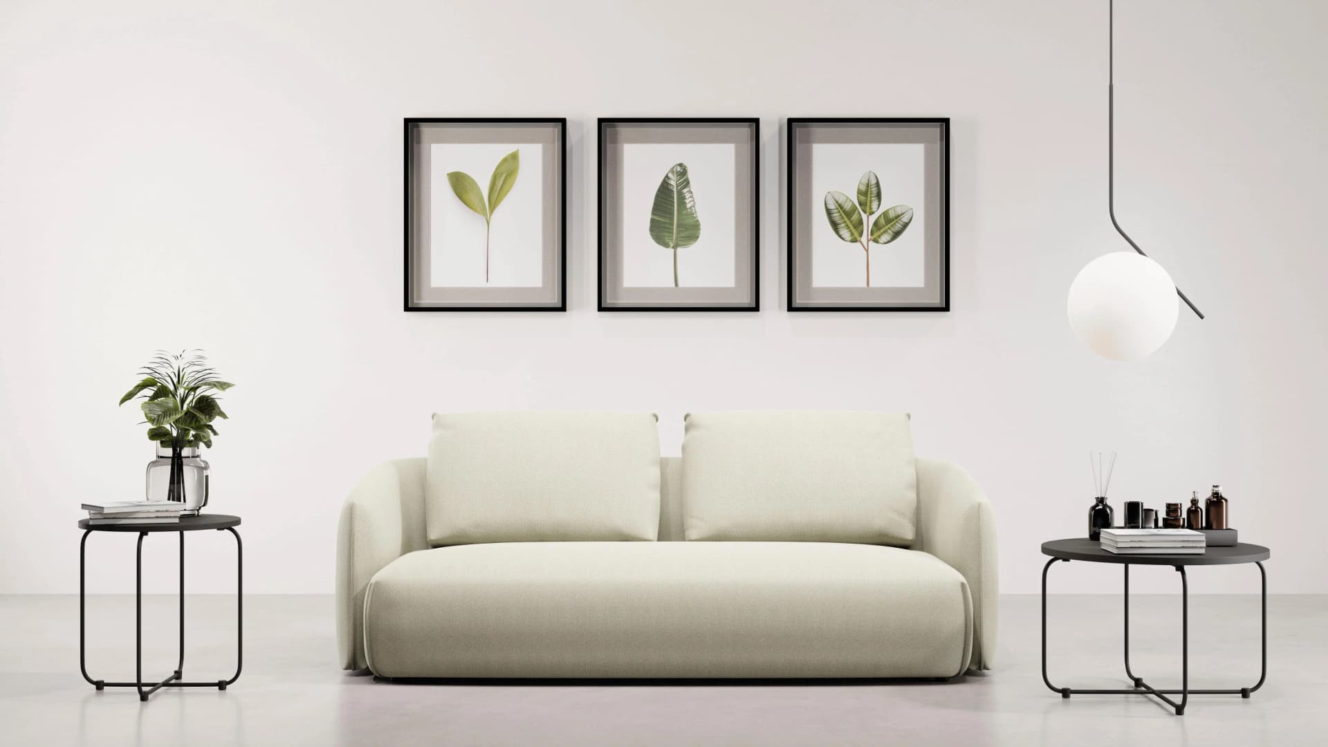 Trendmanufaktur Shawn Designsofa 3-Sitzer Weiß Organisch