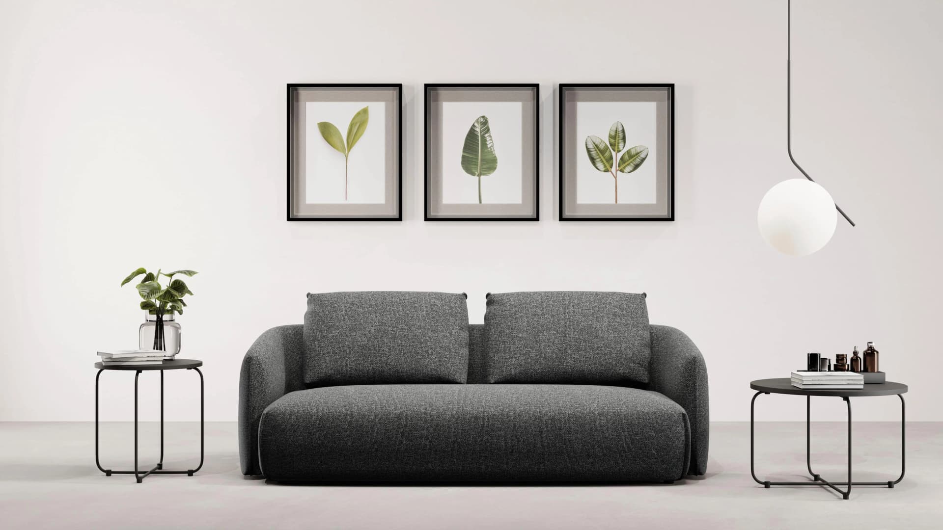 Trendmanufaktur Shawn Designsofa 3-Sitzer Schwarz