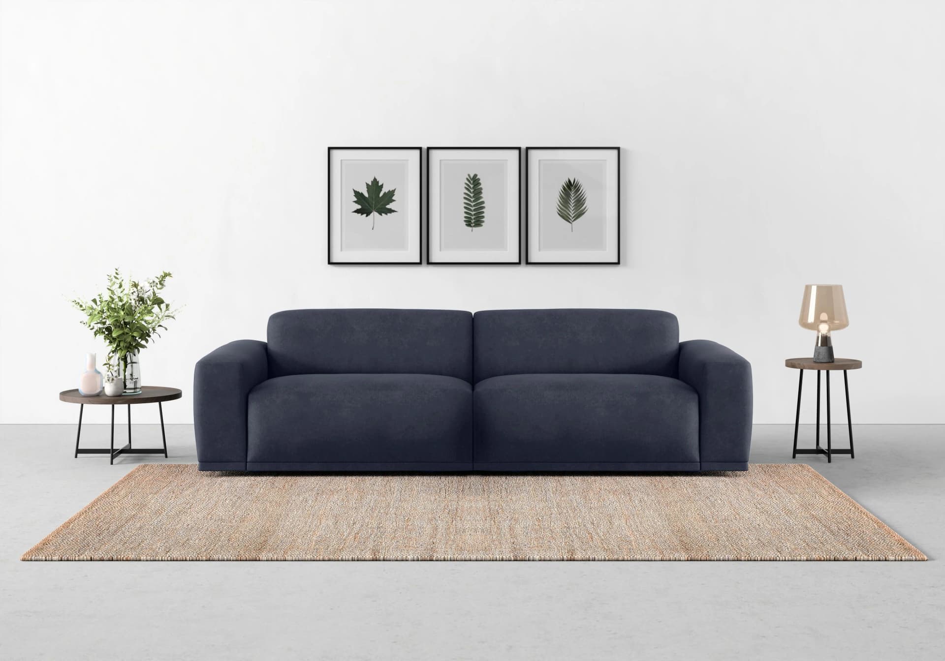 Trendmanufaktur Braga Big-Sofa nachtblau 100% Polyester