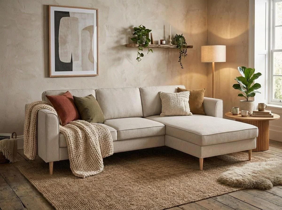 Ecksofa HOME AFFAIRE Booster Beige 232 cm