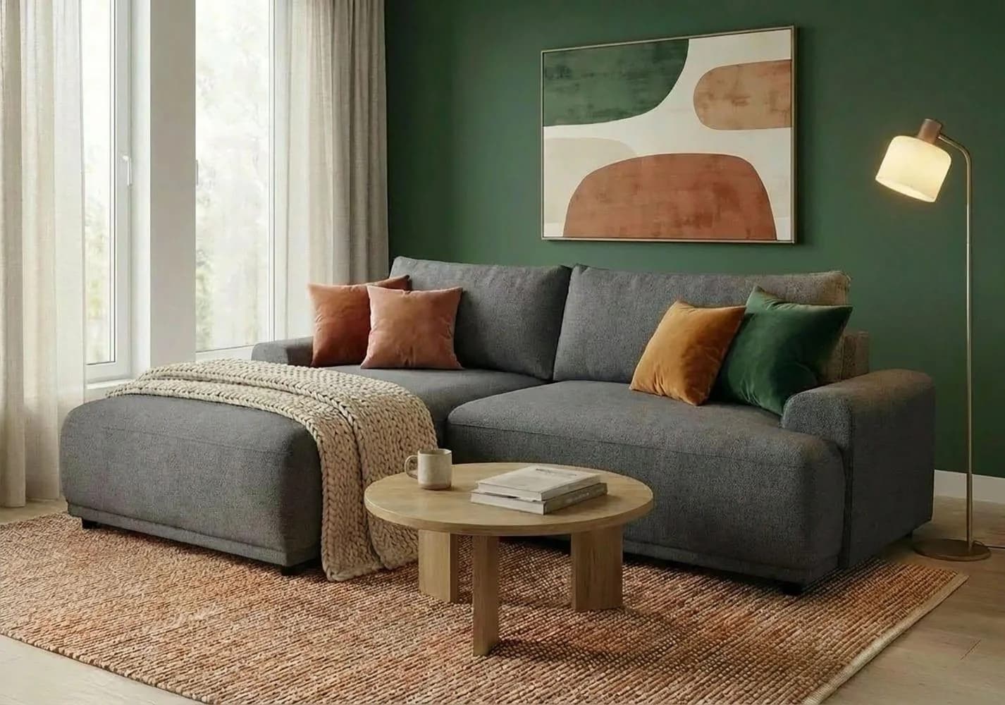 Trendmanufaktur Ecksofa Fordon Schlafsofa mit Bettkasten L-Form 250 cm Anthrazit
