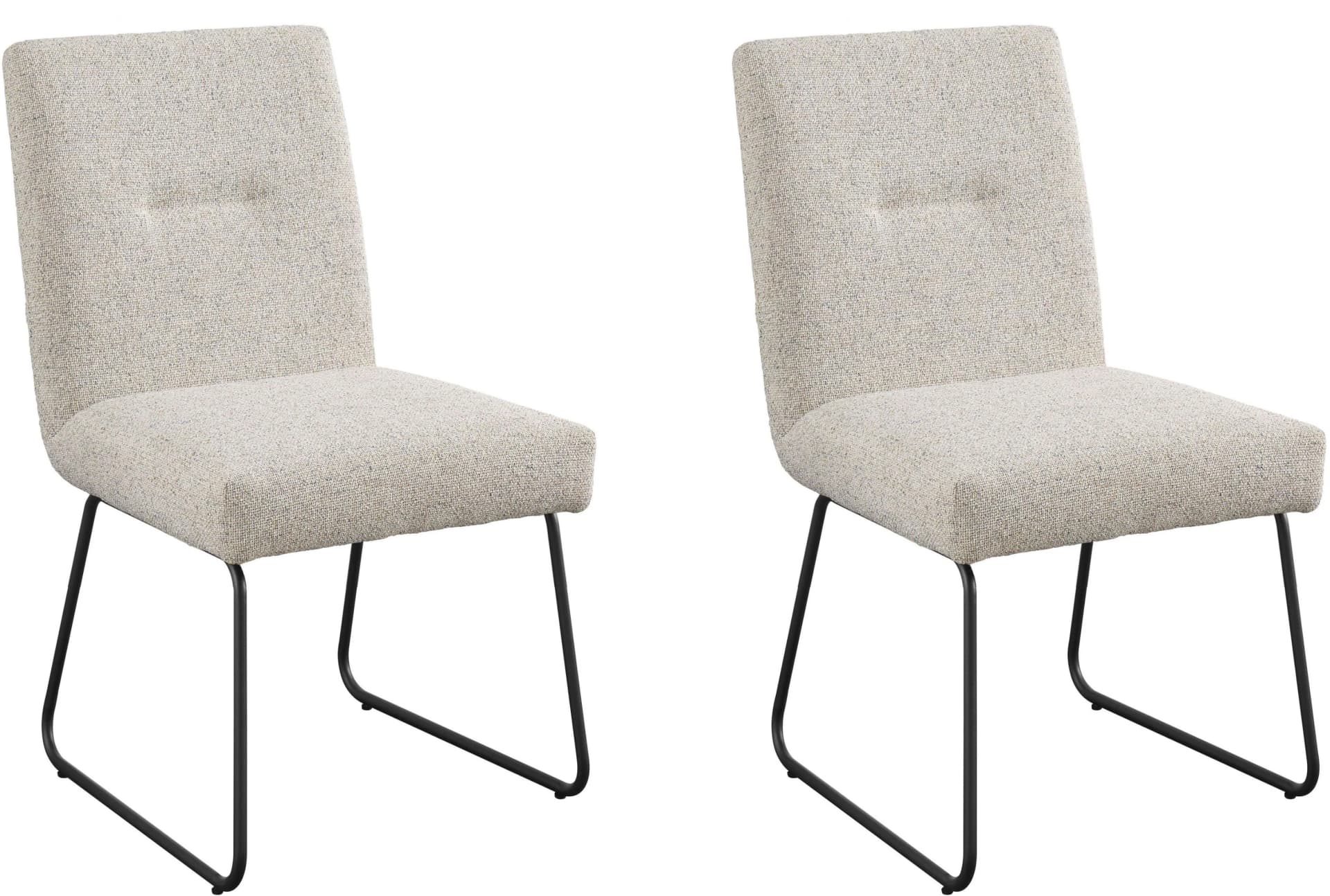 Esszimmerstuhl Tracy 2er-Set Beige Schwarz Schlittengestell