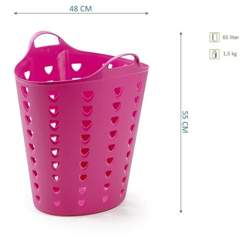 Kreher Aufbewahrungskorb Set 2x 65 Liter Rosa/Blau Flexibel