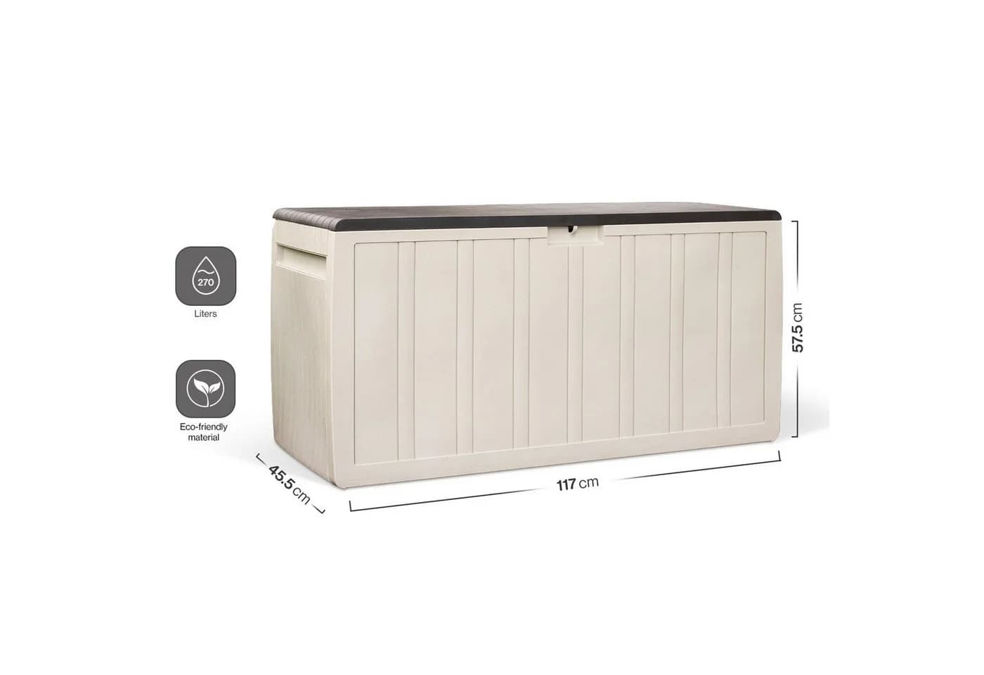 Kreher Kissenbox Leonardo 270L Creme Weiß Kunststoff Abwaschbar