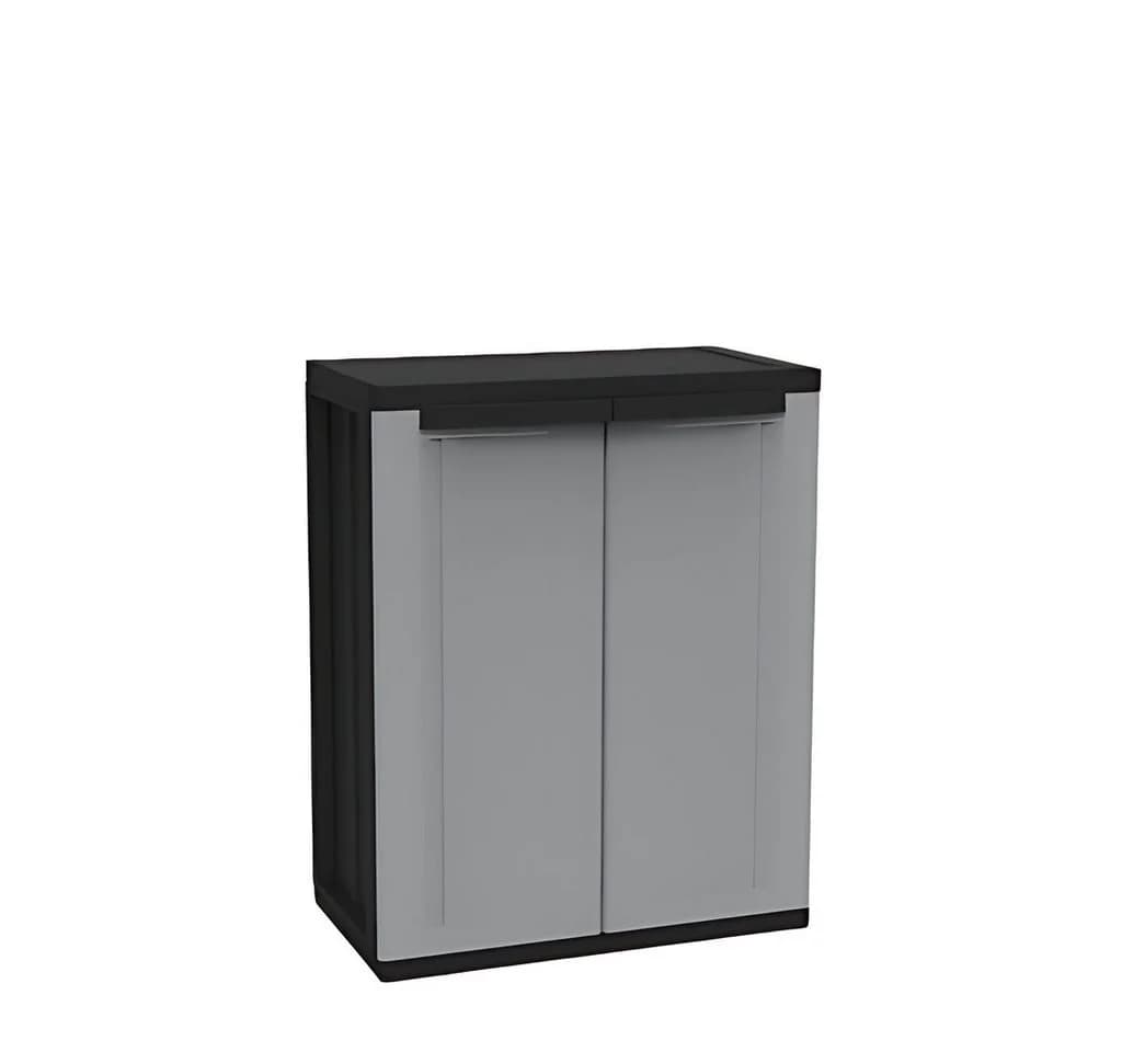 Kreher Mehrzweckschrank Kunststoffschrank 'J-Twist' Schwarz/Grau