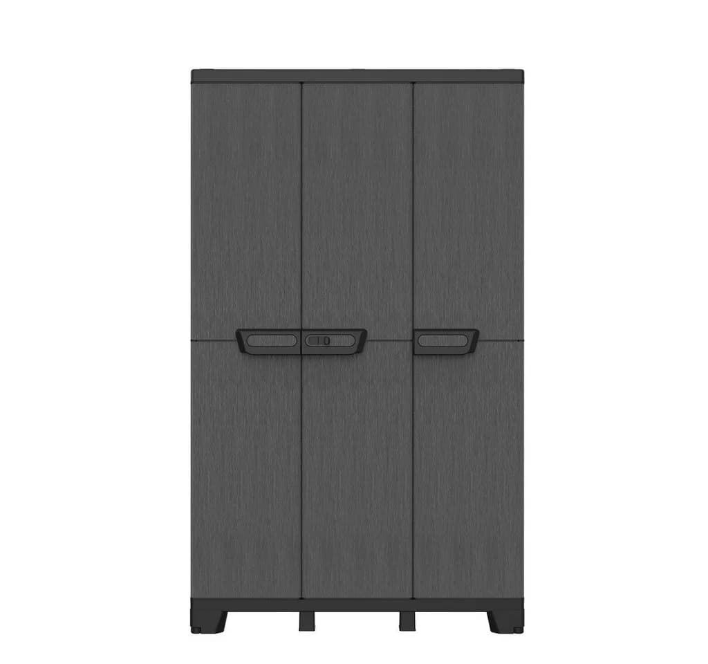 Kreher Mehrzweckschrank Dreitüriger Kunststoffschrank Ardesia Anthrazit
