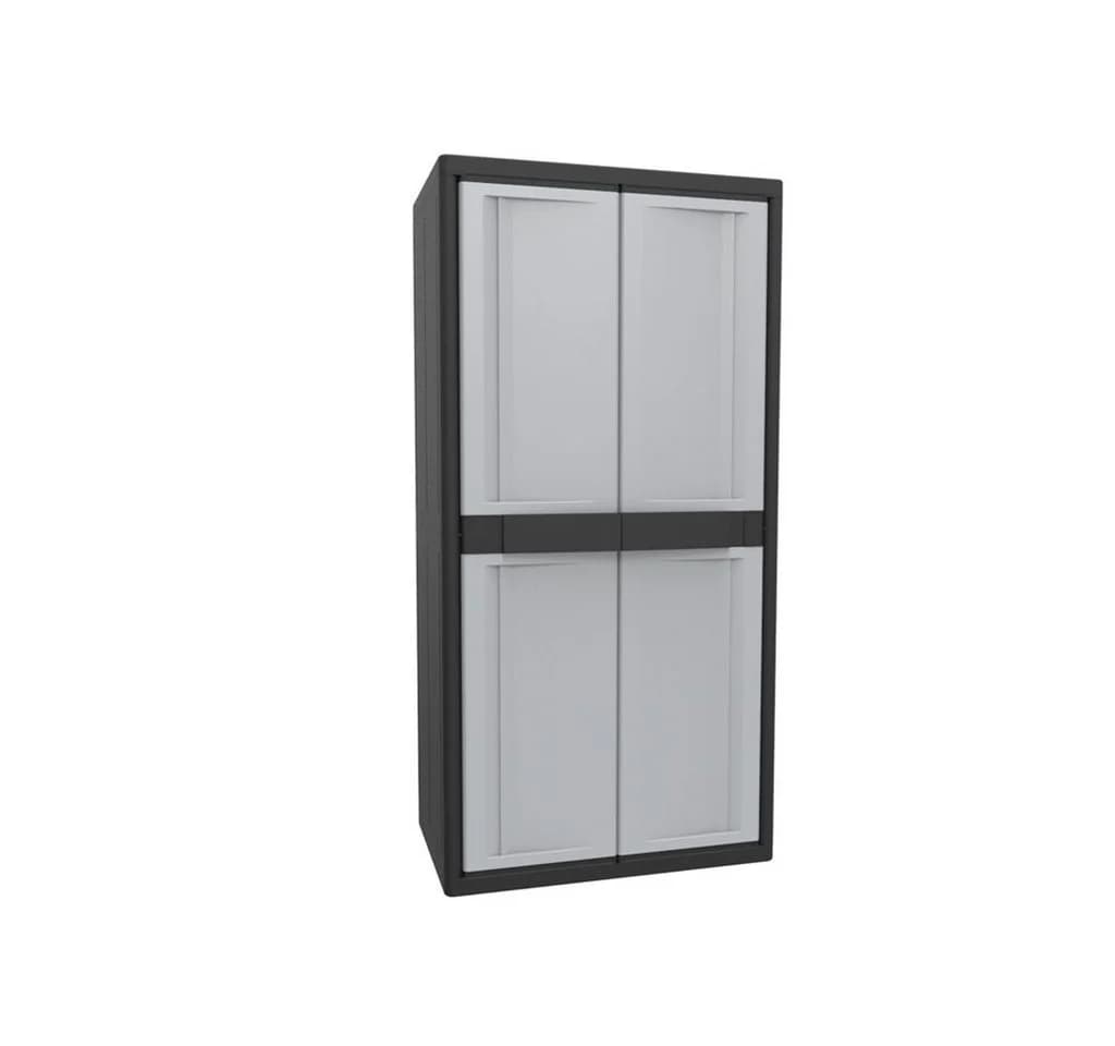 Kreher Jumbo XXL Kunststoffschrank mit 3 Böden Schwarz/Grau