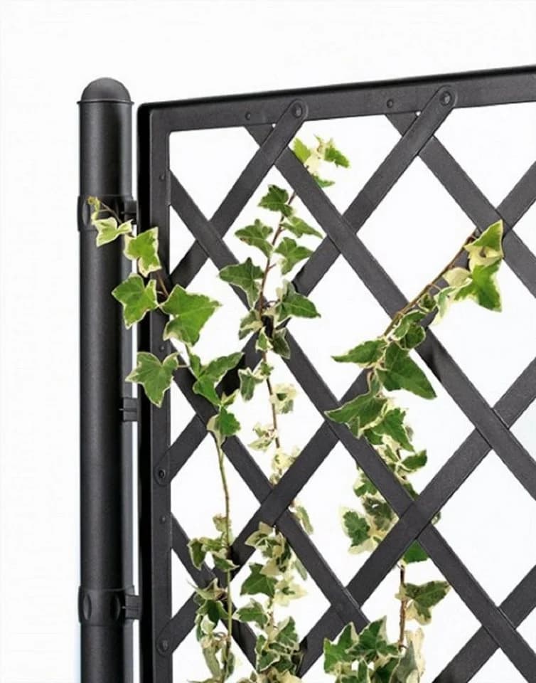 Kreher Spalier XL Holz Optik Anthrazit Breite mit Pflanzkasten