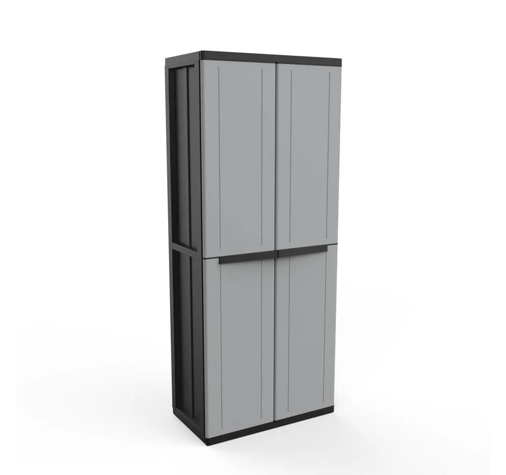Kreher Mehrzweckschrank Kunststoffschrank 'J-Line' Schwarz/Grau