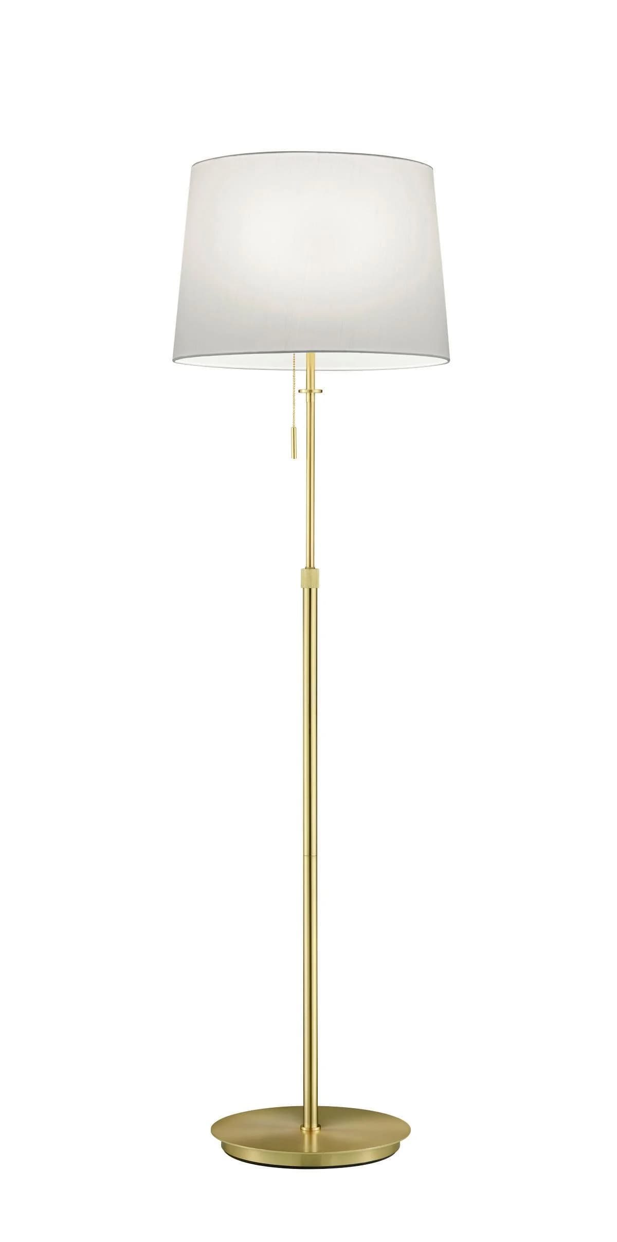 Klassische Stehlampe aus Messing und Textil