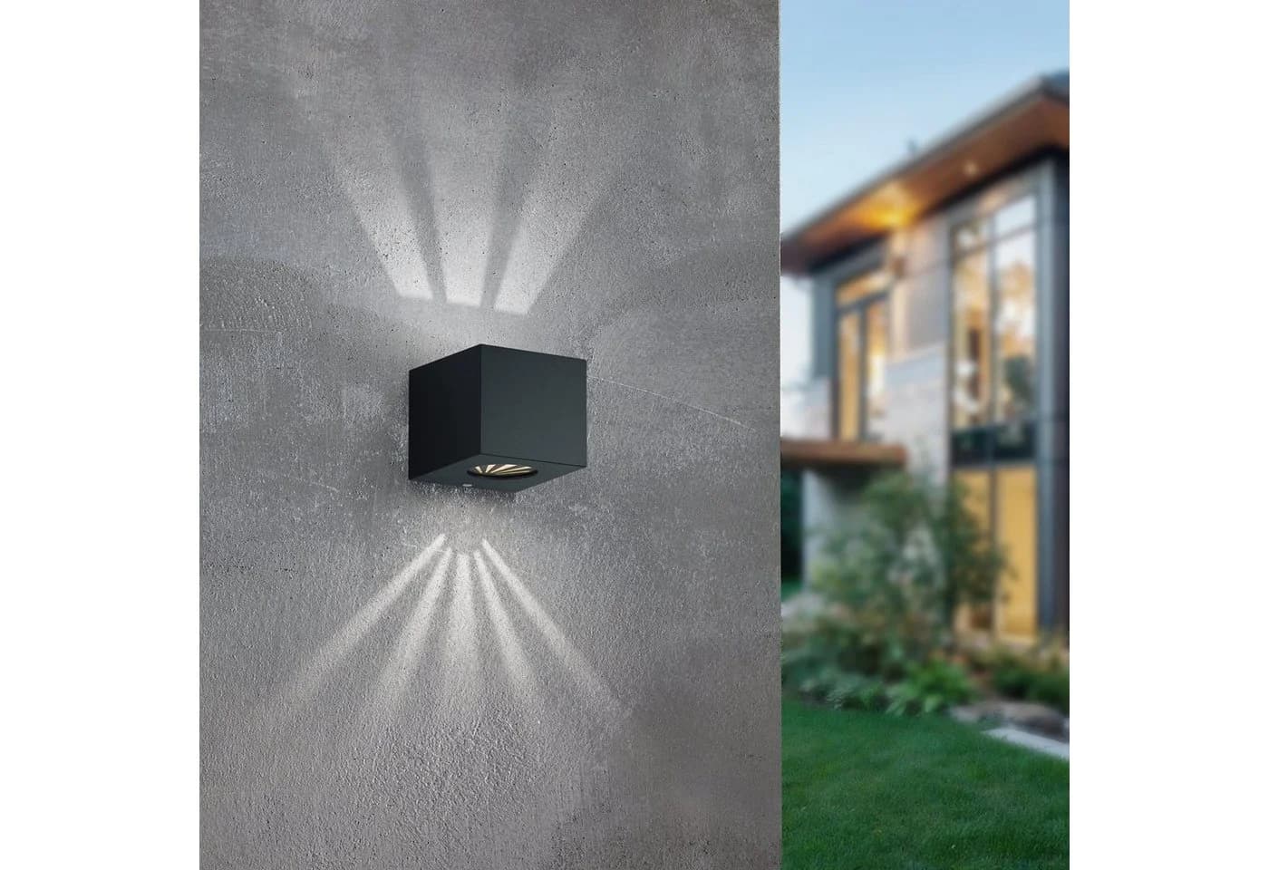 REALITY LEUCHTEN LED Außen-Wandleuchte Cordoba Schwarz Matt IP44
