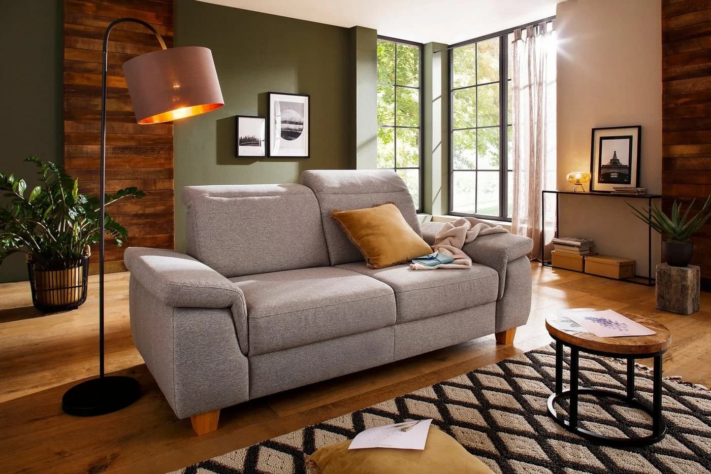 OTTO HOME Stehlampe Jerrett Taupe Gold Modern