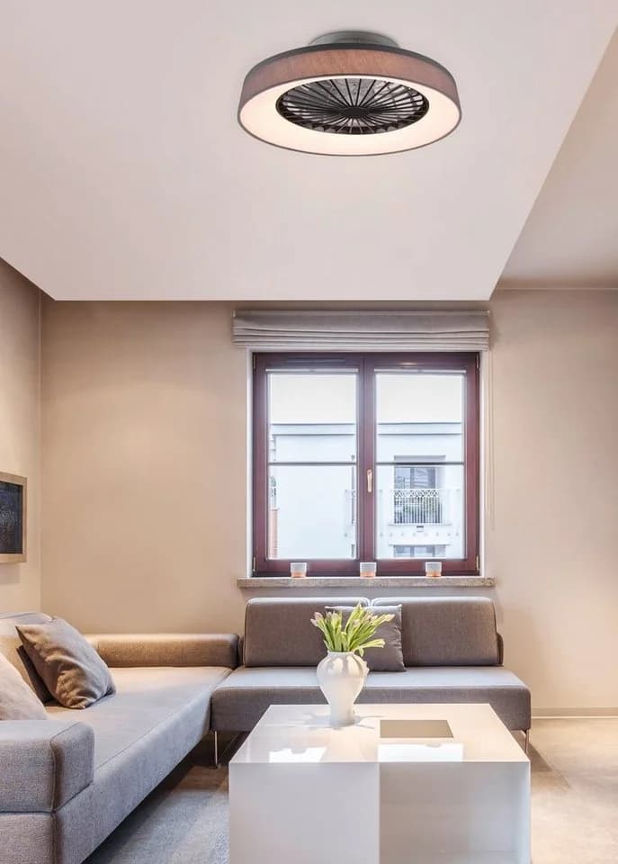 Reality Leuchten LED Deckenleuchte Farsund Ventilator Grau
