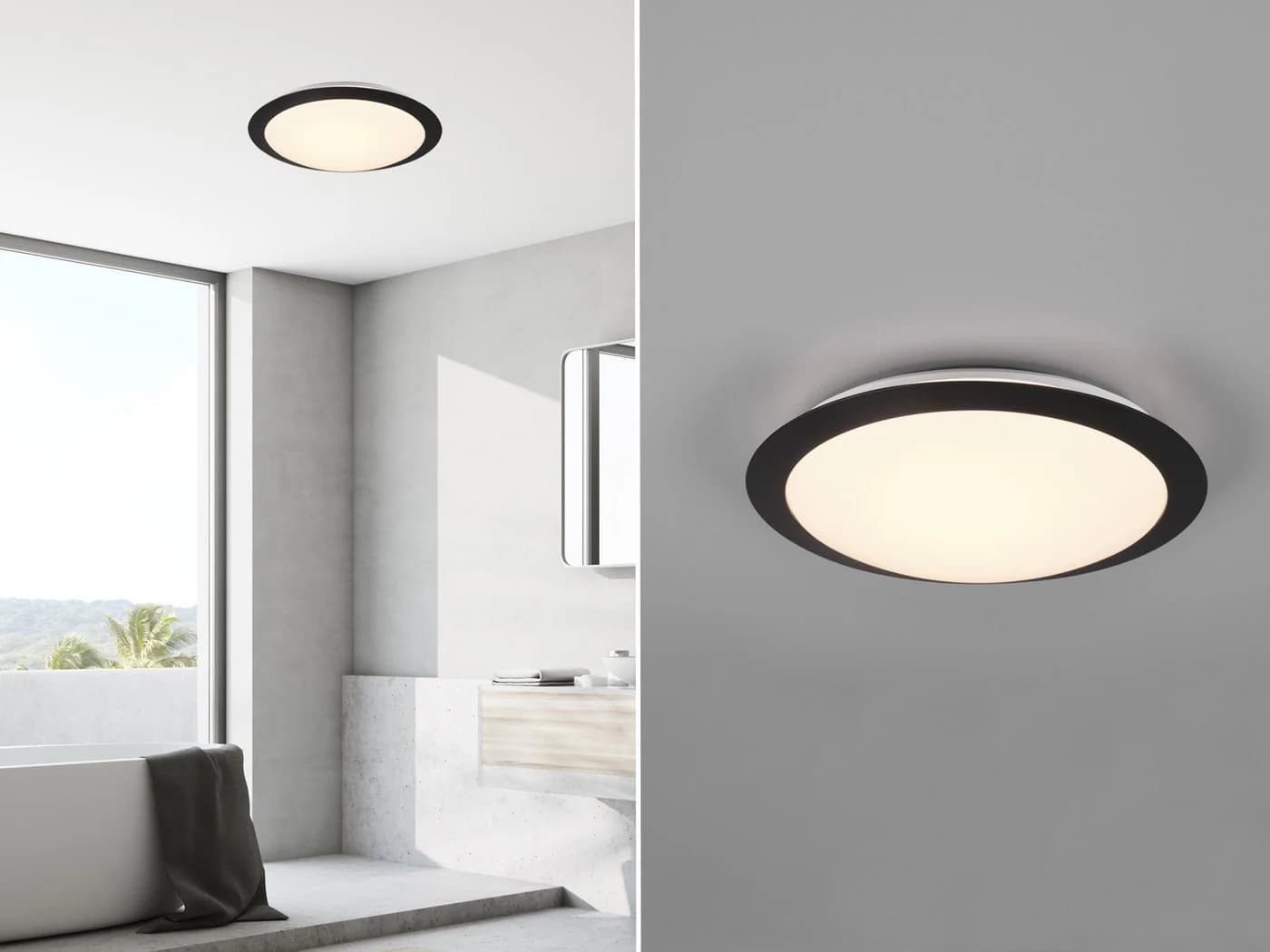 TRIO Leuchten LED Deckenleuchte Schwarz matt/Weiß IP44