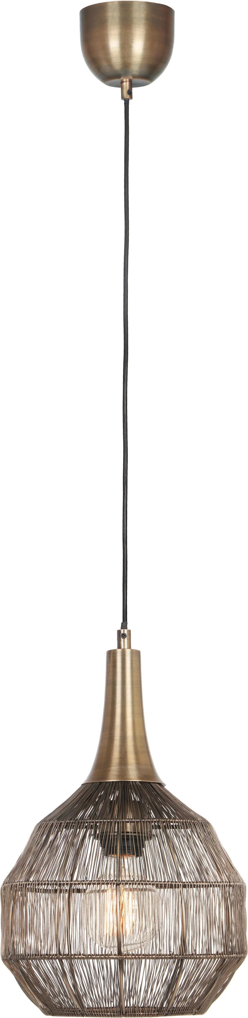 Hängeleuchte Soraya, Ø 26 cm, Metall, altmessing, Kugelform