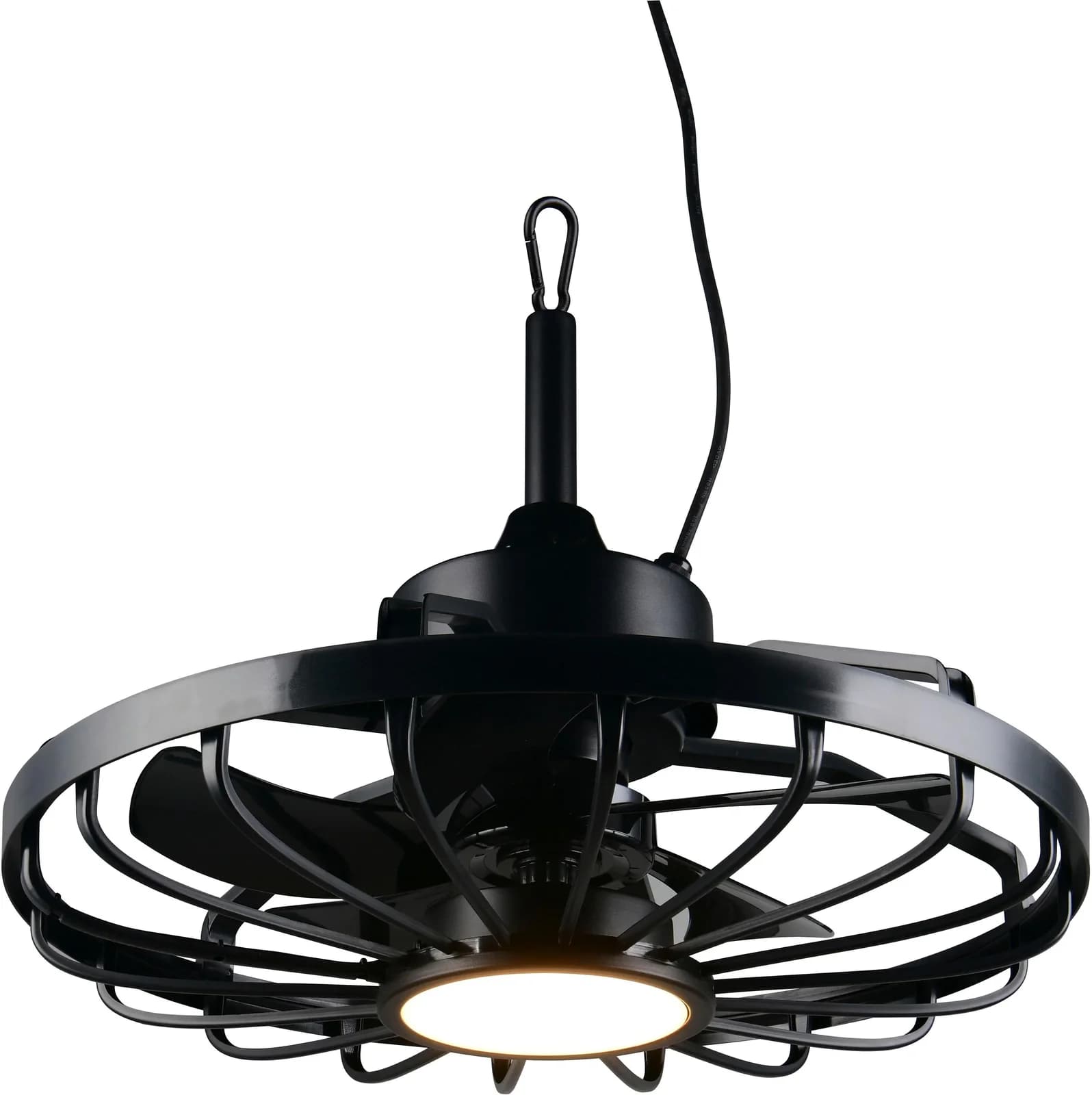 REALITY LEUCHTEN Deckenventilator OSLO Schwarz mit LED & Fernbedienung