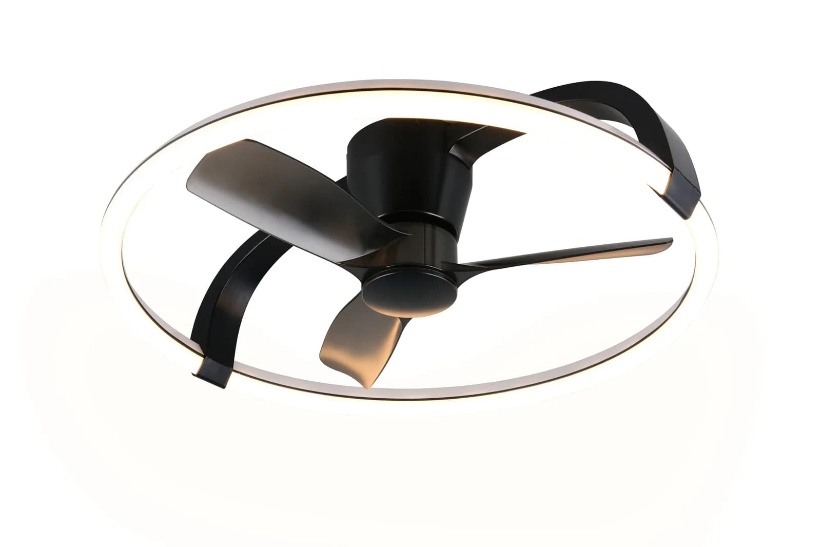 REALITY LED Deckenleuchte STOCKHOLM mit Ventilator Schwarz Matt