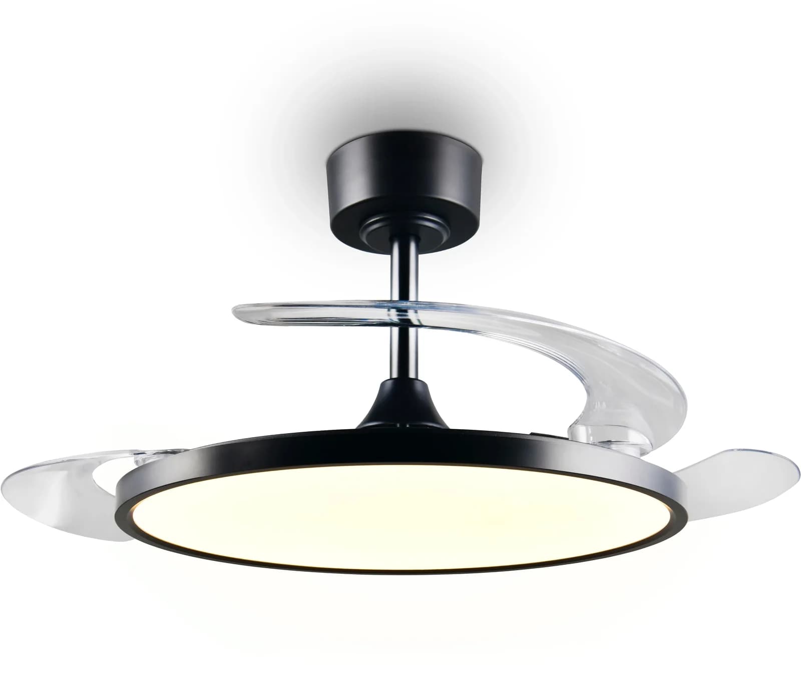 REALITY LEUCHTEN LED Deckenleuchte KASFJORD mit Ventilator schwarz matt