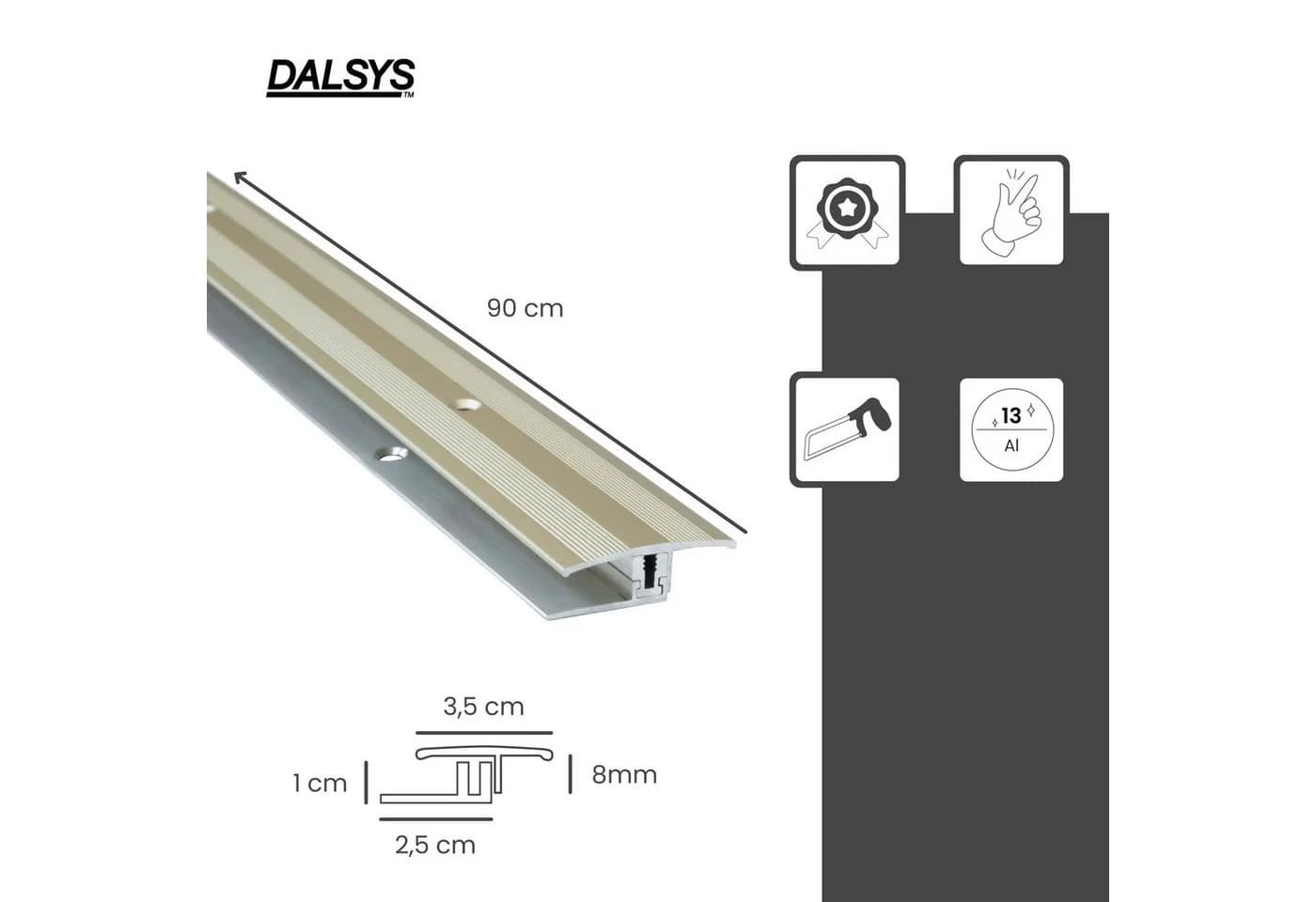 Dalsys Übergangsprofil Aluminium Champagner 90 cm