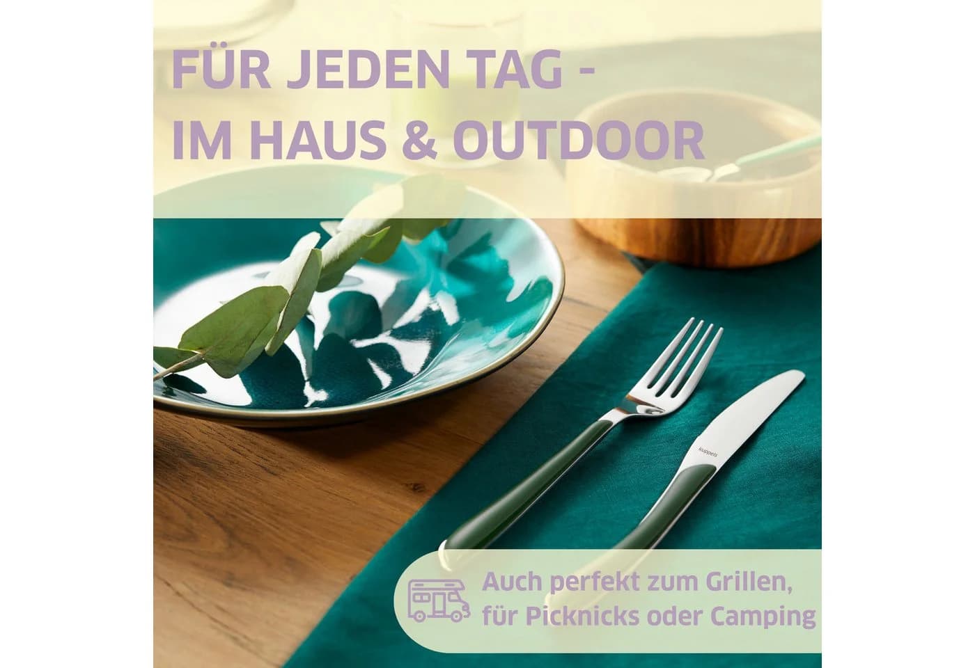 Kuppels Besteck-Set PRISMA 24-tlg. Tannengrün Edelstahl