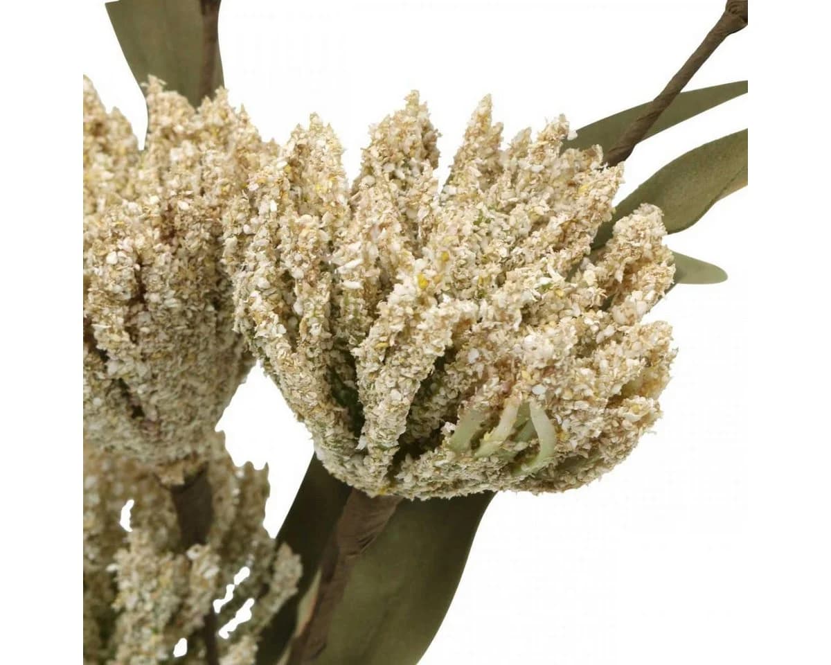 Florists Products Kunstblume 3er-Bund Beige Grün beflockt