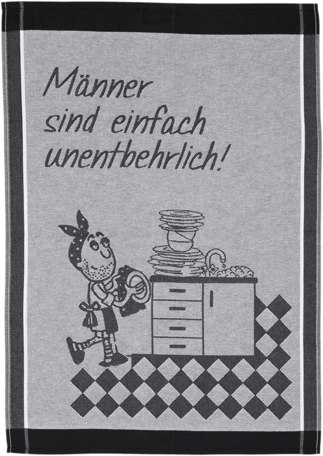 Geschirrtuch Baumwolle Schwarz/Weiß Ross