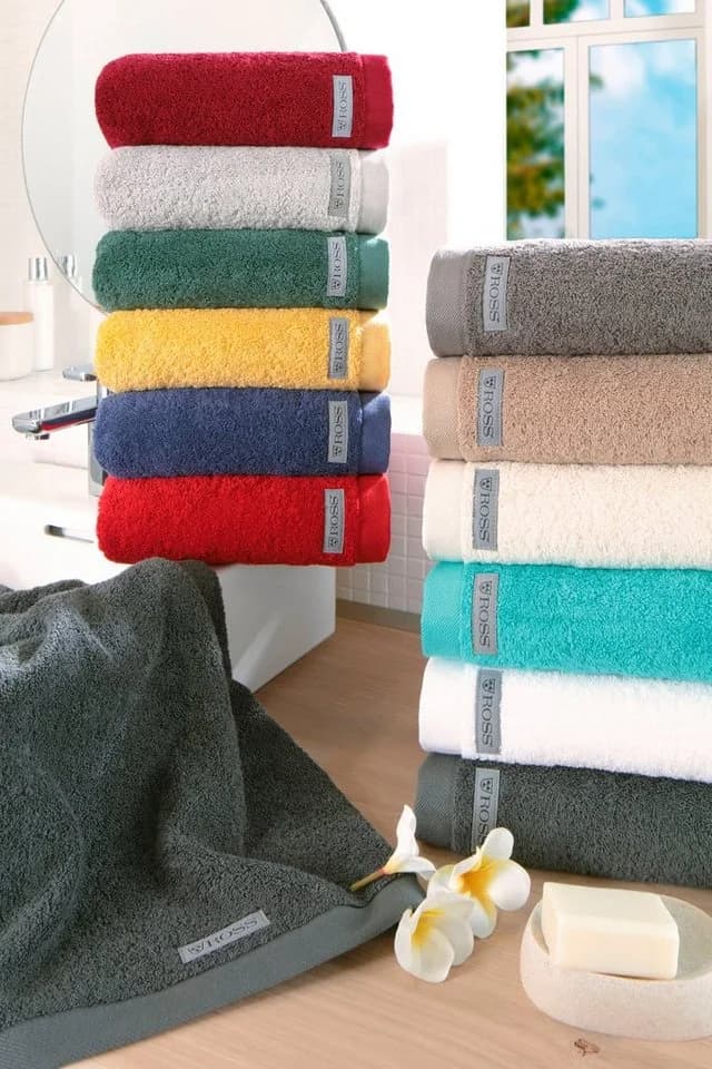 ROSS Handtuch Set Sinfonie Grau Frottier 100% Baumwolle