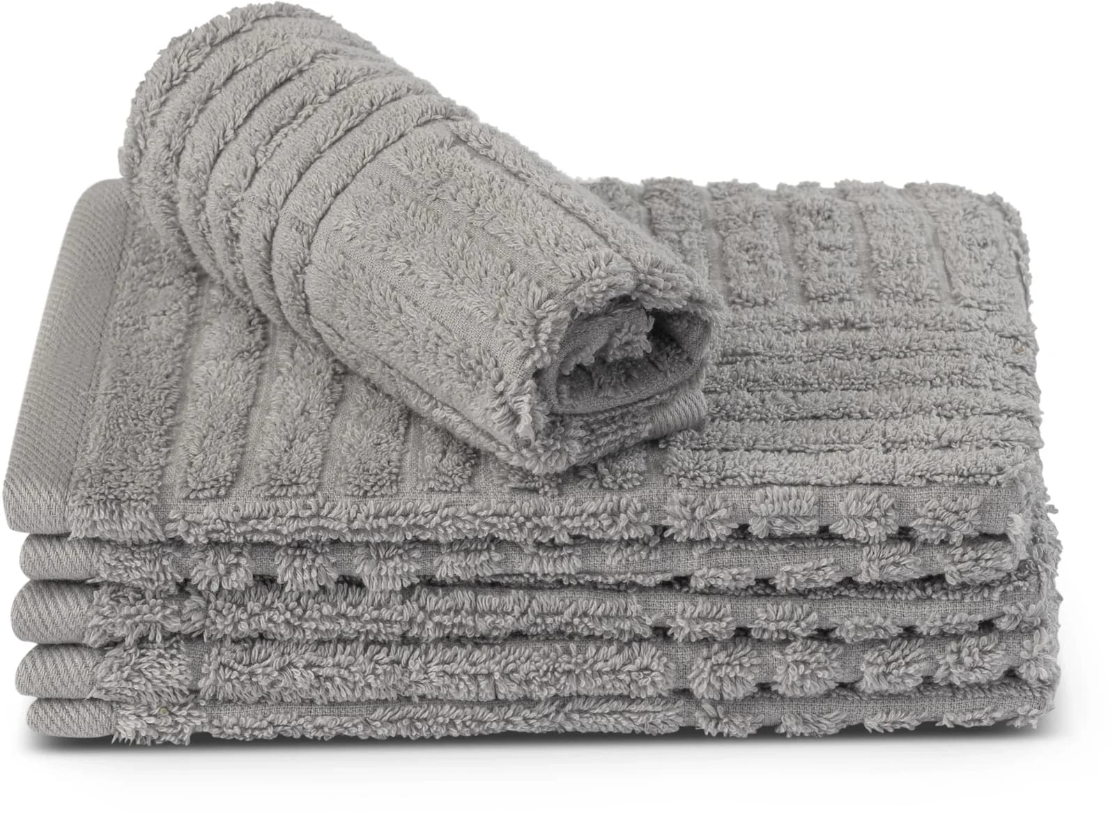 ROSS Waschhandschuh CARRE Grau Frottier 100% Baumwolle