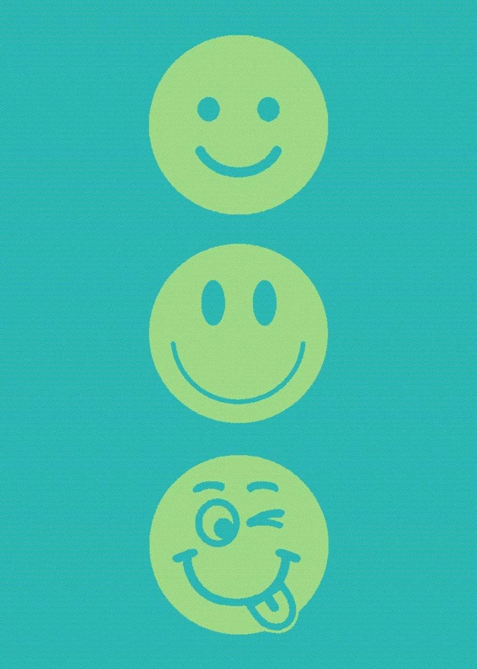 Ross Geschirrtuch SMILEY´s Türkis/Hellgrün 100% Baumwolle
