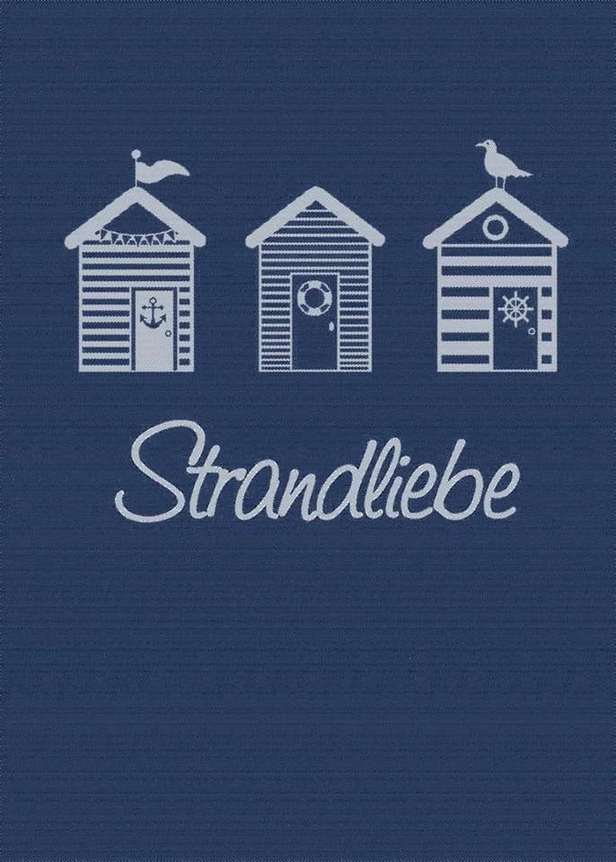 ROSS Geschirrtuch Maritim Strandhaus Blau Grau 100% Baumwolle