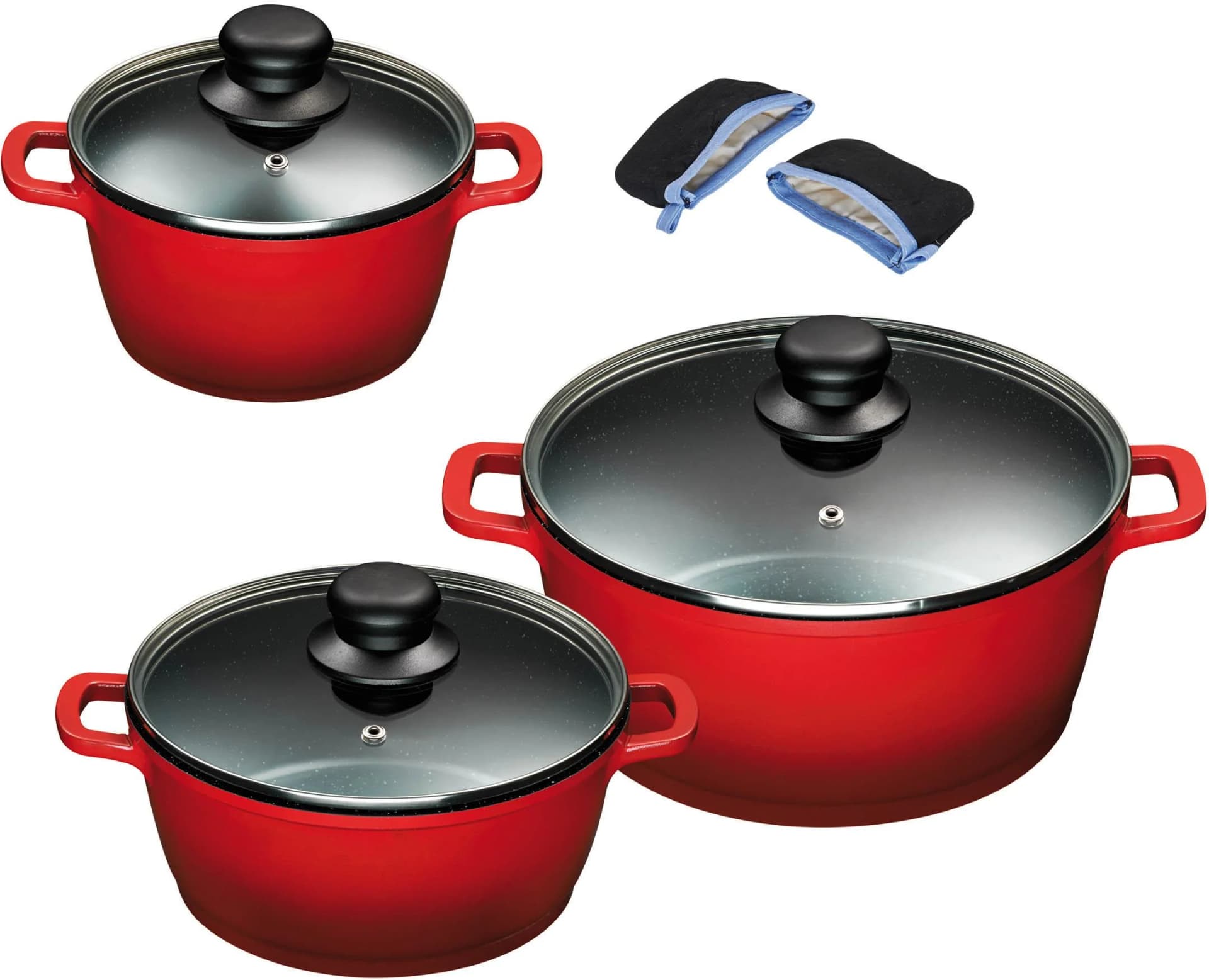 KING Topf-Set ALUGUSS RED 6-teilig Induktion Rot