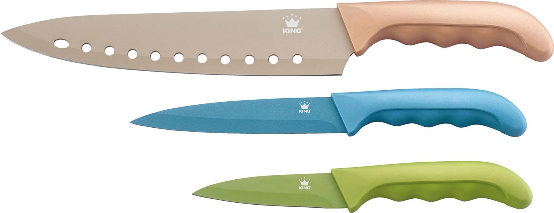 Messer-Set KING Metallic Bunt Edelstahl 3-teilig